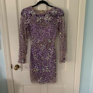 STUNNING JOVANI EVENING DRESS PURPLE/SILVER SIZE 4